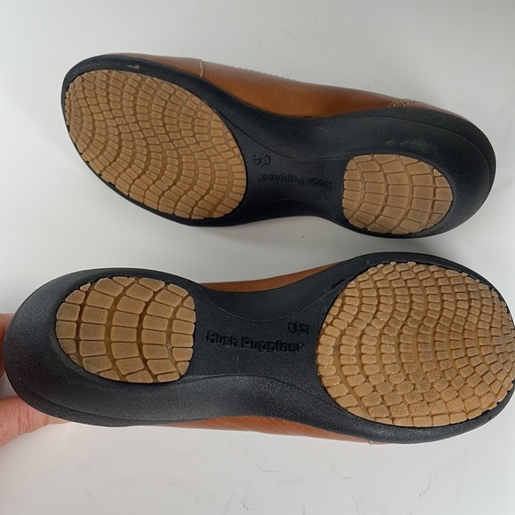 Leather Tan Hush Puppies Slip On Shoes - Picture 8 of 11